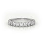 Round Cut Shared Prongs Set Half Eternity Band — White Gold