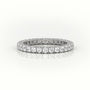 Round-Cut Diamond Scallop Setting Eternity Wedding Band — White Gold