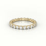 Round Diamonds Stylish Eternity Wedding Band — Yellow Gold
