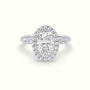 Oval Cut Halo Diamond Engagement Ring — White Gold