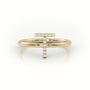 Round Cut Diamonds “T” Initials Monogram Alphabet Ring — Yellow Gold