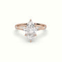 Marquise Diamond Side Stone Engagement Ring — Rose Gold