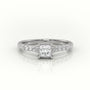 Princess Cut Diamond 4 Prongs Scallop Setting Engagement Ring — White Gold
