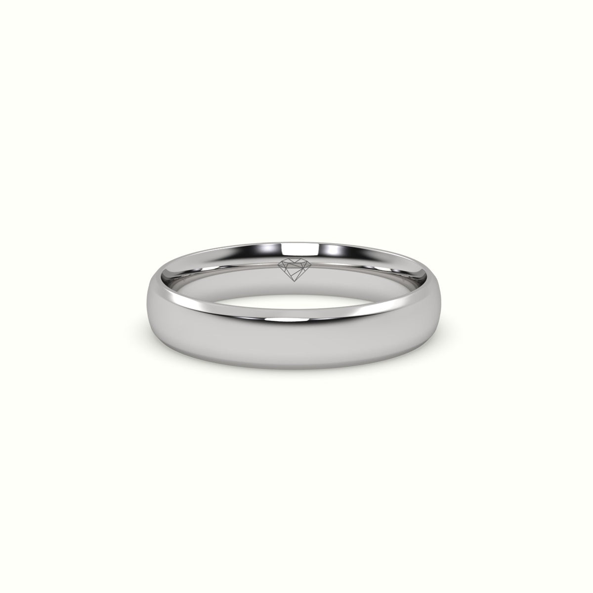 Modern Court Wedding Band — White Gold