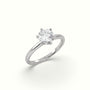Solitaire Round 6 Prong Splendor Diamond Ring — White Gold