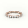 Round Diamonds Stylish Eternity Wedding Band — Rose Gold