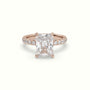 Radiant Cut Solitaire Pave Engagement Ring — Rose Gold