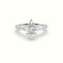 Marquise Cut Diamond Engagement Ring With Side Stones — White Gold