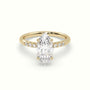 Marquise Cut Diamond Pave Engagement Ring — Yellow Gold