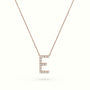 Initial "E" Diamond Necklace - 18k Gold — Rose Gold