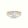 Oval Cut Diamond Engagement Ring With Side Stones — Yellow Gold