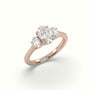 Oval Trilogy Diamond Engagement Ring — Rose Gold