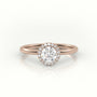 Round-Cut Diamond 4 Prongs Halo Setting Engagement Ring — Rose Gold