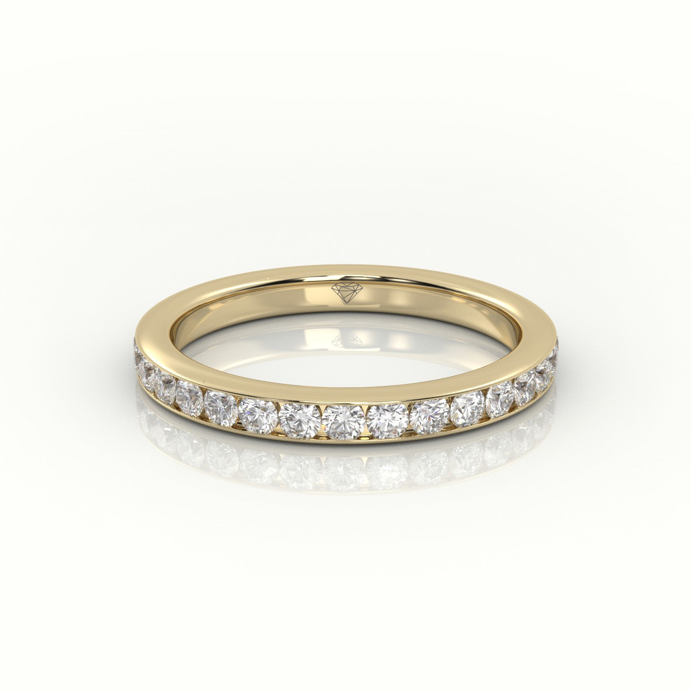 Round Diamonds Channel Set Eternity Wedding Band — Yellow Gold