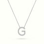 Initial "G" Diamond Necklace - 18k Gold — White Gold