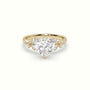 Heart Diamond Side Stone Engagement Ring — Yellow Gold