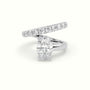 Oval Diamond Solitaire Pavé Engagement Ring — White Gold
