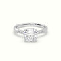 Cushion Cut Diamond Pave Engagement Ring — White Gold