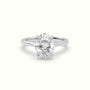 Oval Cut Hidden Halo Cathedral Engagement Ring — White Gold
