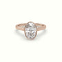 Oval Cut Diamond Bezel Set Engagement Ring — Rose Gold
