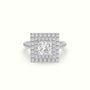 Princess Cut Diamond Halo Engagement Ring — White Gold