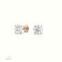 4 Prong Round Lab-Grown Diamond Stud Earrings - Free Setting 18K Rose Gold