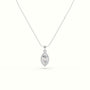 Marquise Cut Solitaire Halo Diamond Pendant — White Gold