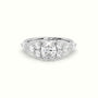 Oval Diamond Engagement Ring With Round And Marquise Side Stones — White Gold