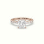 Princess Cut Diamond Pave Engagement Ring — Rose Gold