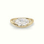 Marquise Diamond Solitaire Bypass Engagement Ring — Yellow Gold