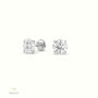 4 Prong Round Lab-Grown Diamond Stud Earrings - Free Setting 18K White Gold