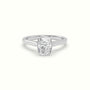Cushion Cut Diamond Bezel Set Engagement Ring — White Gold