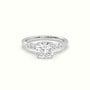Cushion Cut Diamond Engagement Ring With Side Stones — White Gold