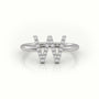 Round Cut Diamonds “W” Initials Monogram Alphabet Ring — White Gold