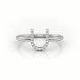 Round Cut Diamonds “U” Initials Monogram Alphabet Ring — White Gold