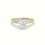 Heart Cut Diamond Engagement Ring With Side Stones — Yellow Gold
