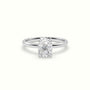 Cushion Solitaire Engagement Ring — White Gold