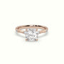Asscher Diamond Side Stone Engagement Ring — Rose Gold