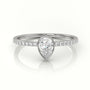 Pear Cut Diamond Channel Setting Engagement Ring — White Gold