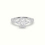 Oval Cut Diamond Engagement Ring With Side Stones — White Gold