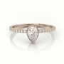 Pear Cut Diamond Channel Setting Engagement Ring — Rose Gold