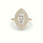 Marquise Cut Halo Diamond Engagement Ring — Yellow Gold