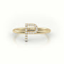 Round Cut Diamonds “P” Initials Monogram Alphabet Ring — Yellow Gold