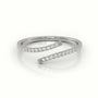 Round Cut Diamond Pave Setting Wrap Designer Ring — White Gold
