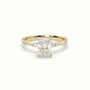 Radiant Diamond Side Stone Engagement Ring — Yellow Gold
