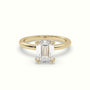 Emerald Cut Diamond Solitaire Engagement Ring — Yellow Gold