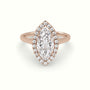 Marquise Cut Halo Diamond Engagement Ring — Rose Gold