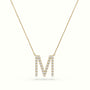 Initial "M" Diamond Necklace - 18k Gold — Yellow Gold