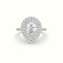 Pear Cut Diamond Halo Engagement Ring — White Gold