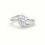Round Diamond Bezel Solitaire Bypass Engagement Ring — White Gold